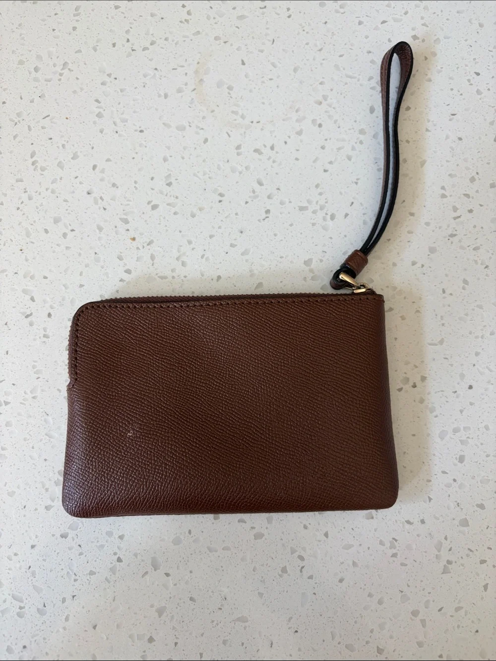 Coach Brown Leather Wristlet with Detachable Strap